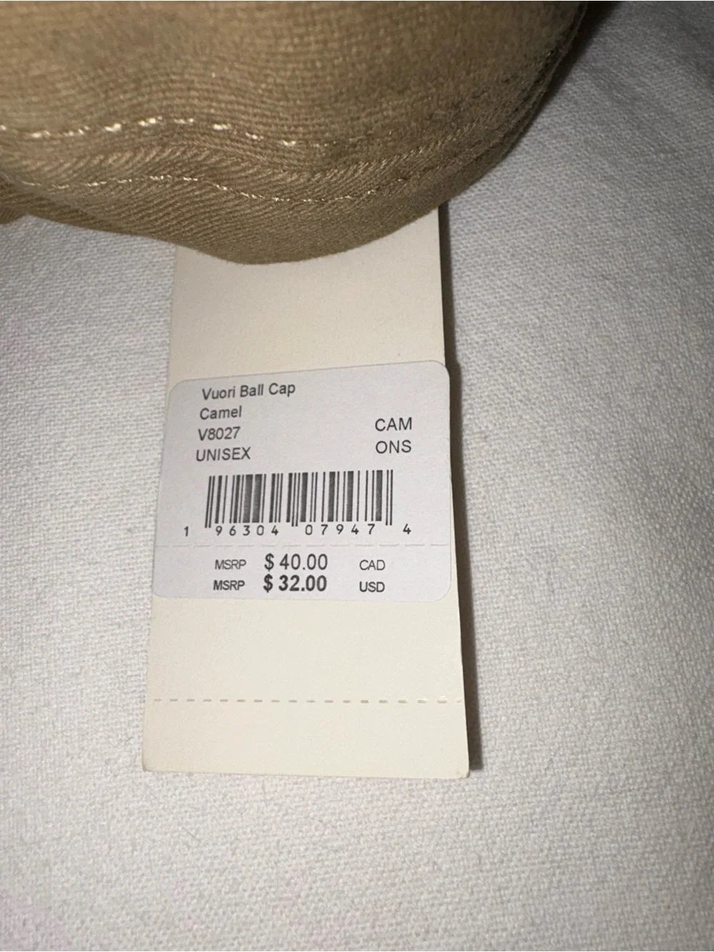 Vuori Women's Tan Brown Logo Baseball Cap